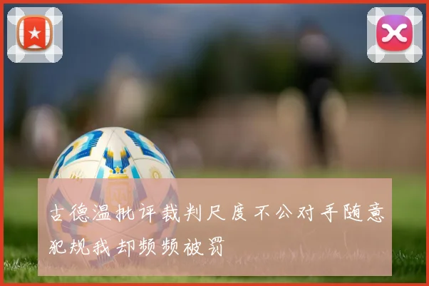古德温批评裁判尺度不公对手随意犯规我却频频被罚
